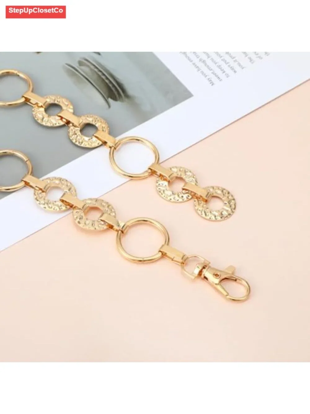 Multilayer Gold Waist Chain Belt Metal Body Link Belt Adjustable Plus Size
